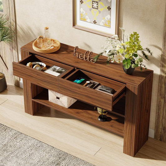 53.15-Inch Console Table with 2 Drawers