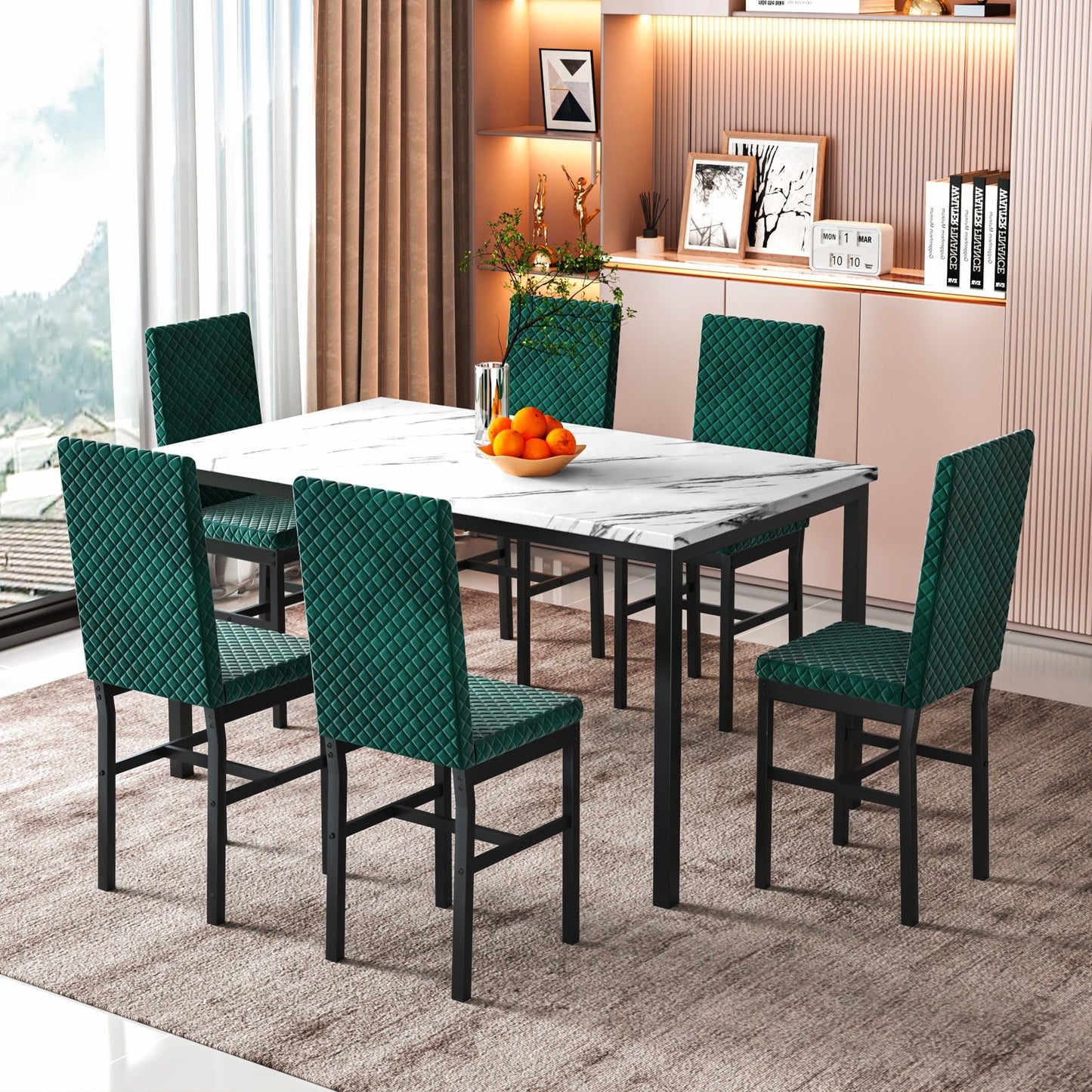 Green Dining Table Set