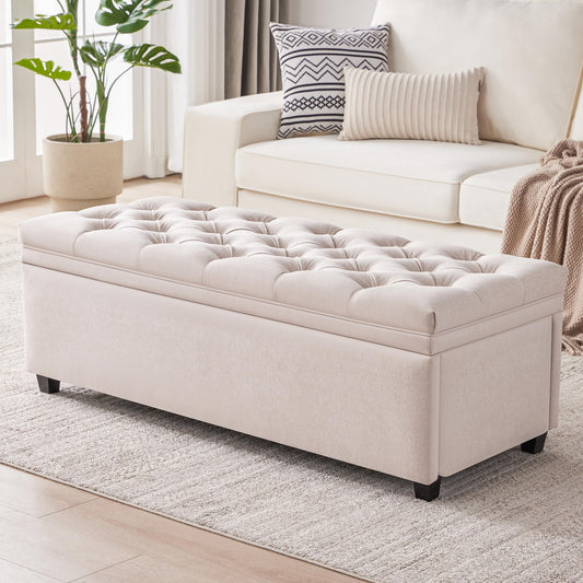 50" Tufted Ottoman with Storage Bench