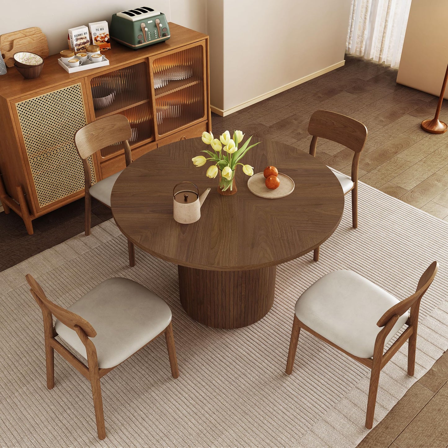Walnut Round Dining Table