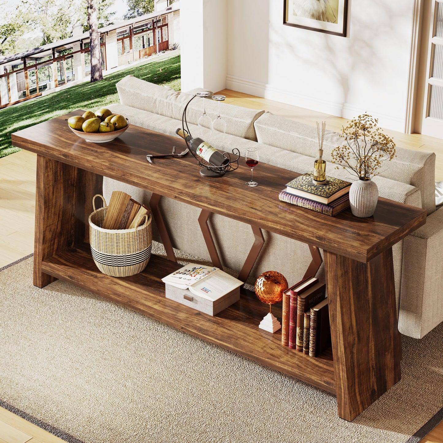 70.86-Inch Farmhouse Console Table