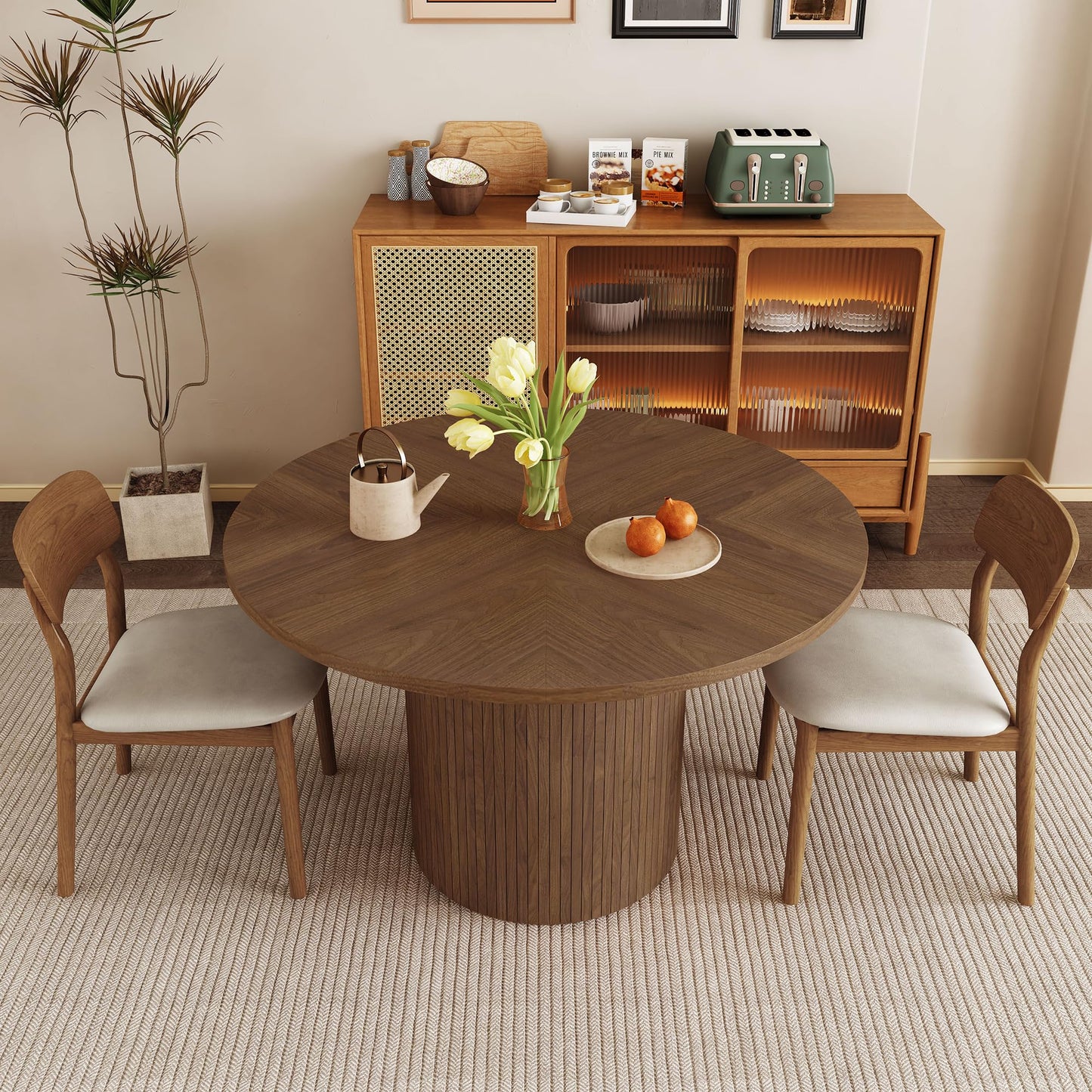 Walnut Round Dining Table