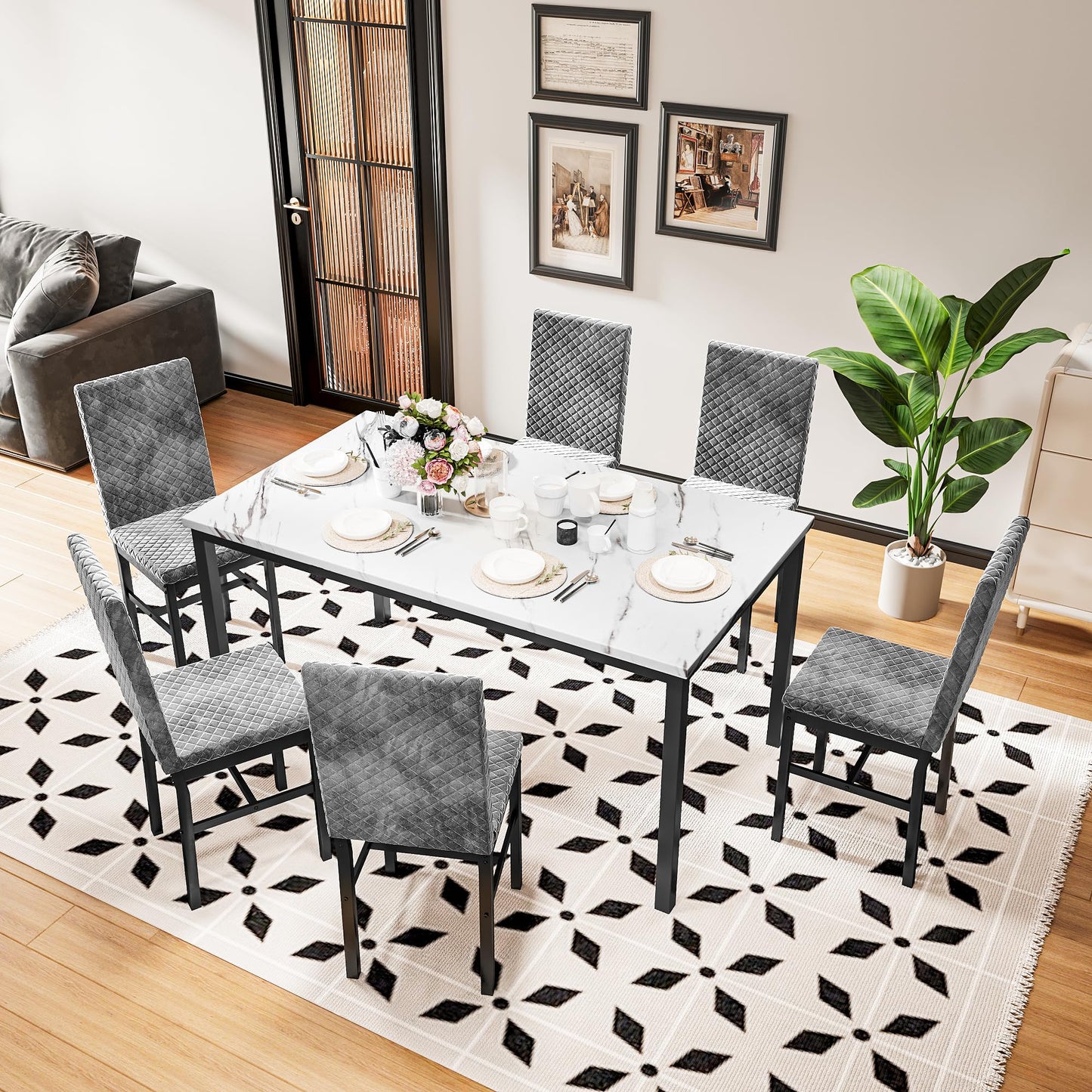 Grey Dining Table Set