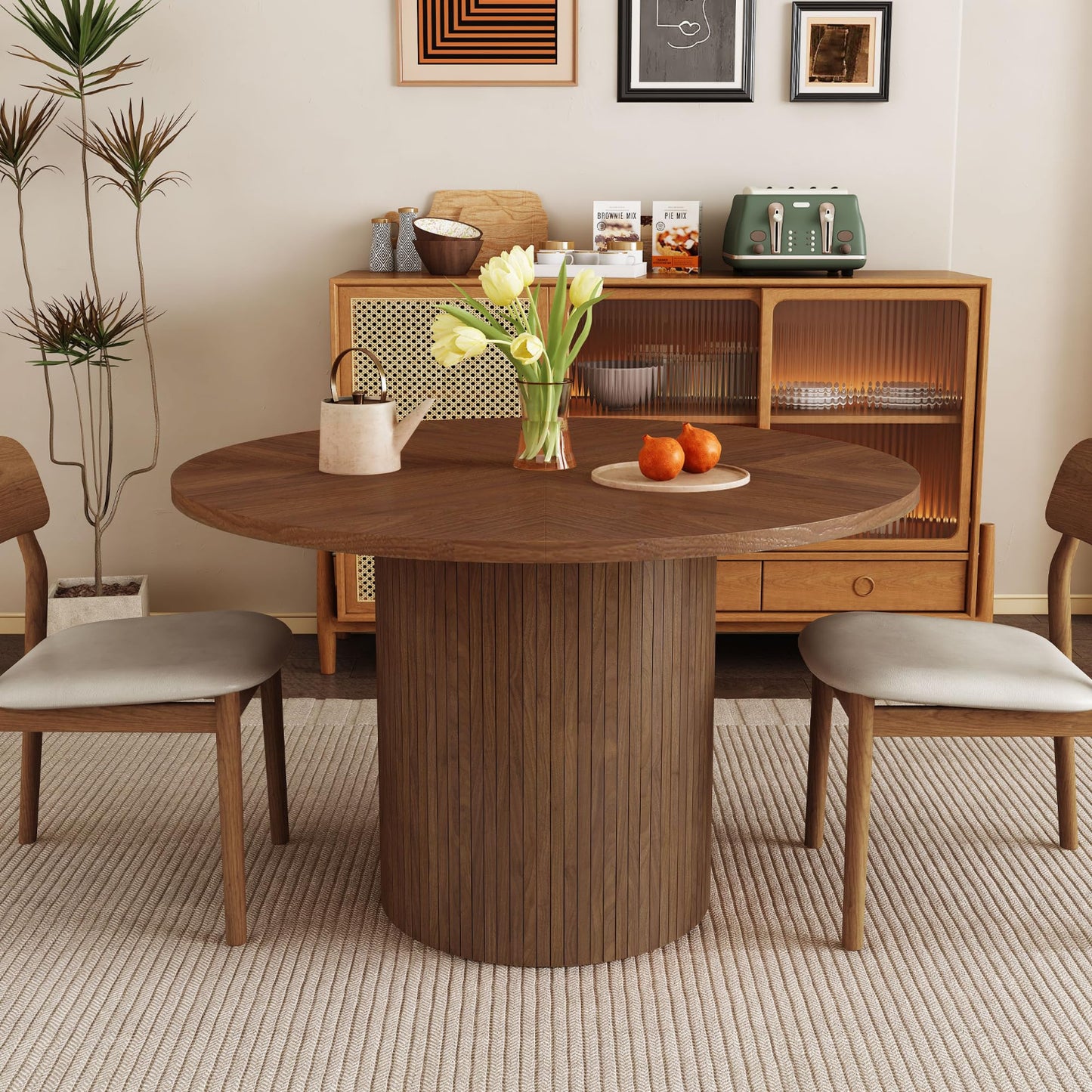 Walnut Round Dining Table
