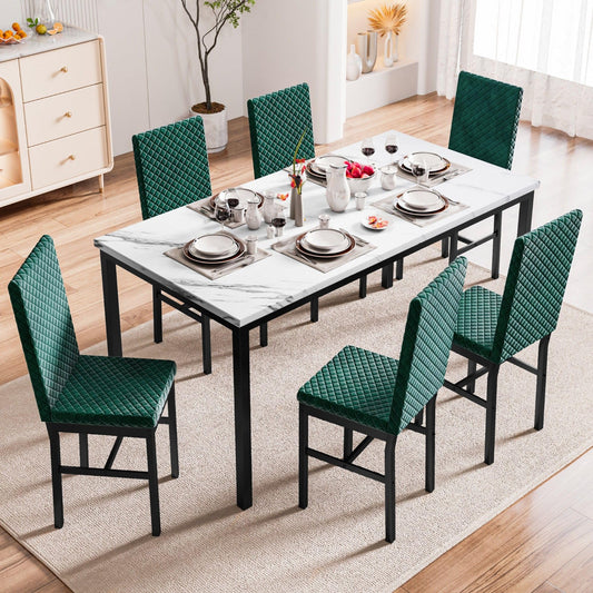Green Dining Table Set