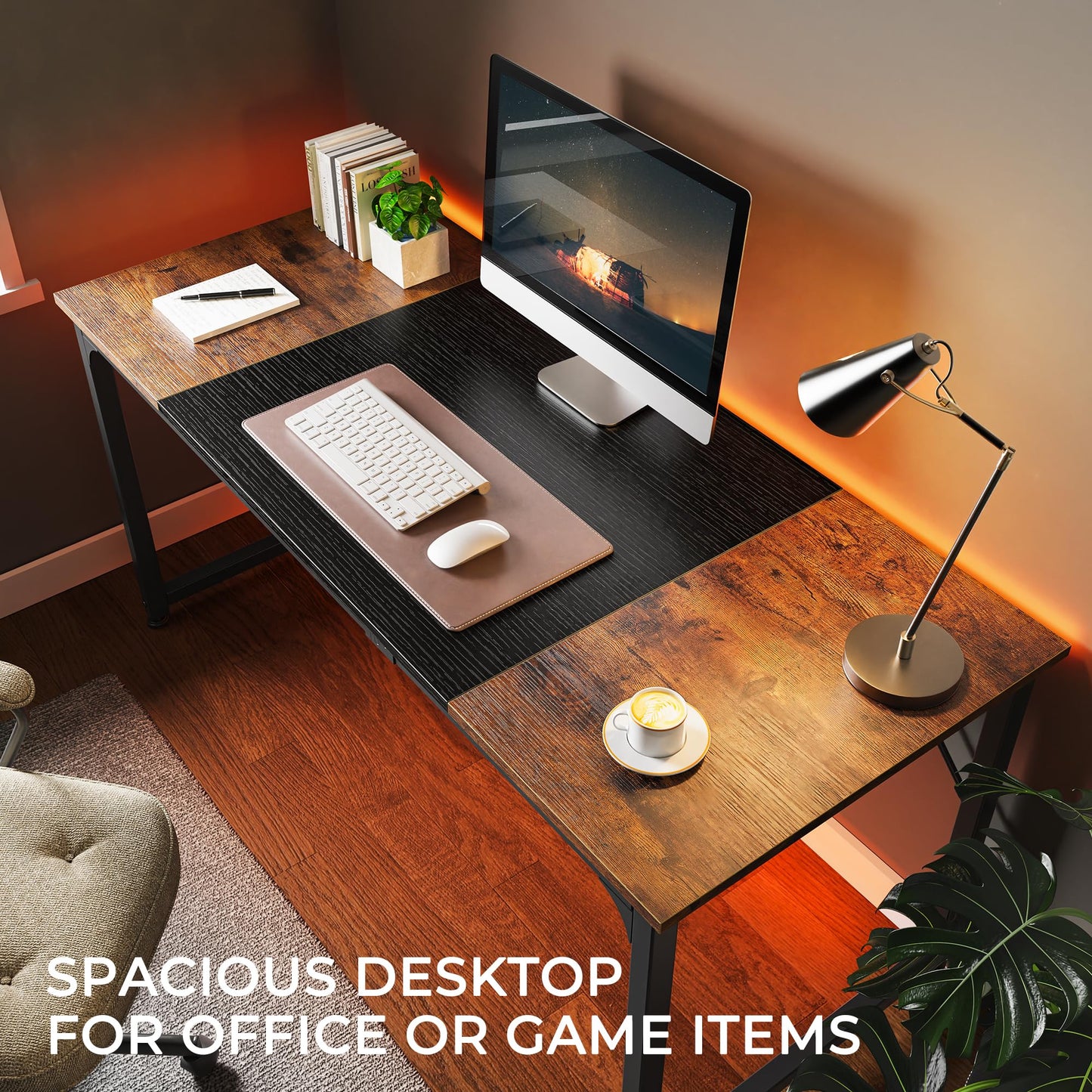 Brown And Back - 63 Inch Huuger Computer Desk