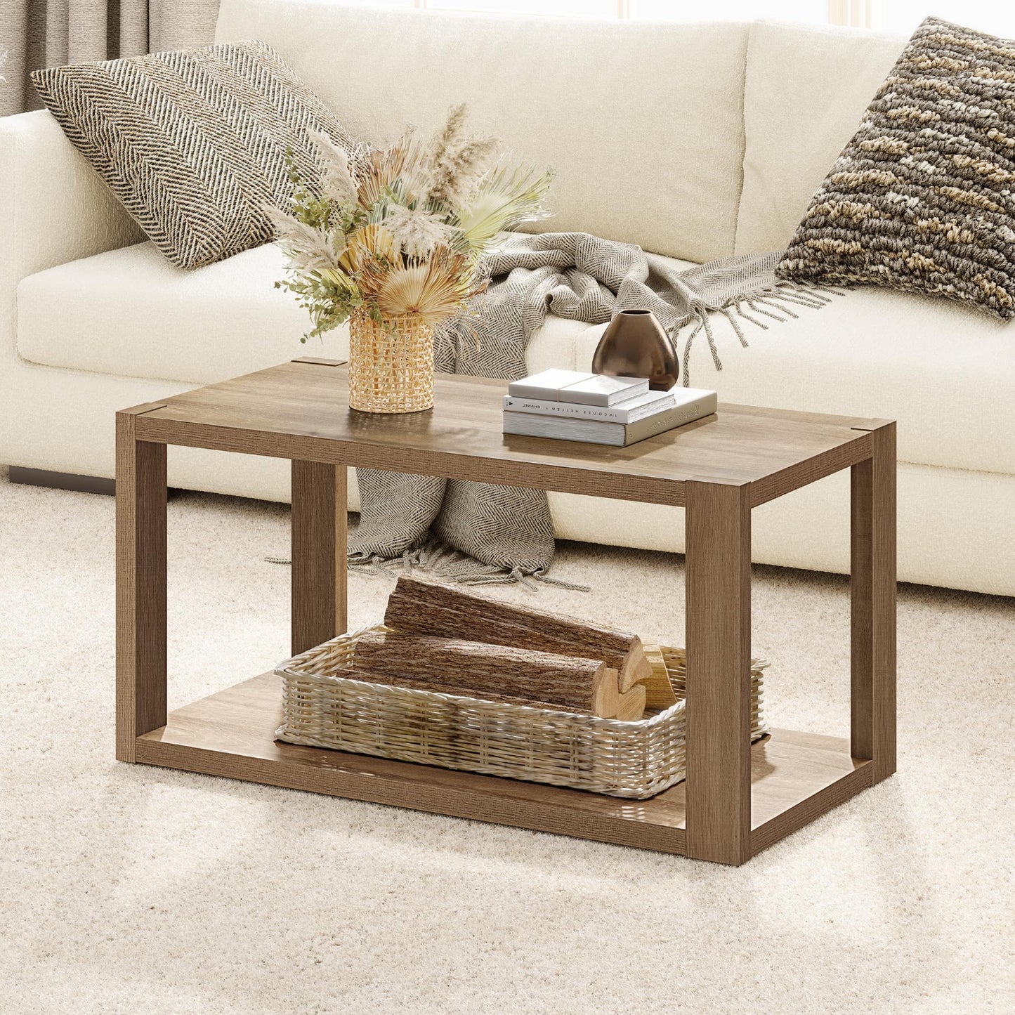 Reclaimed Caramel Farmhouse Rectangle Coffee Table