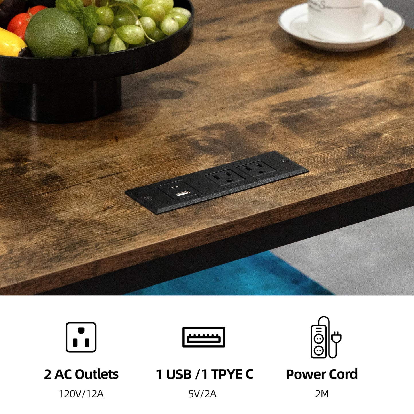 Dining Table with LED Lights
