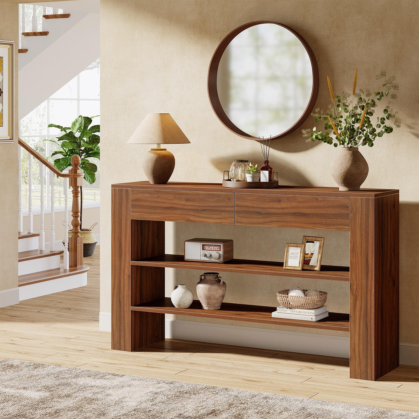 53.15-Inch Console Table with 2 Drawers