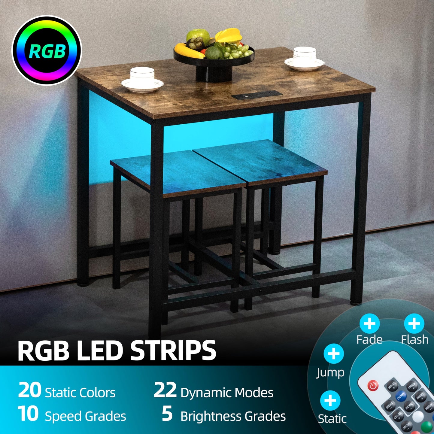 Dining Table with LED Lights