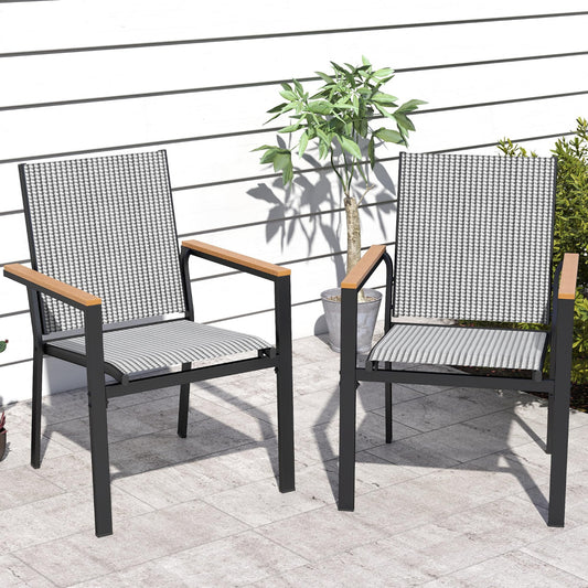 Stackable Patio Chairs - Set of 2