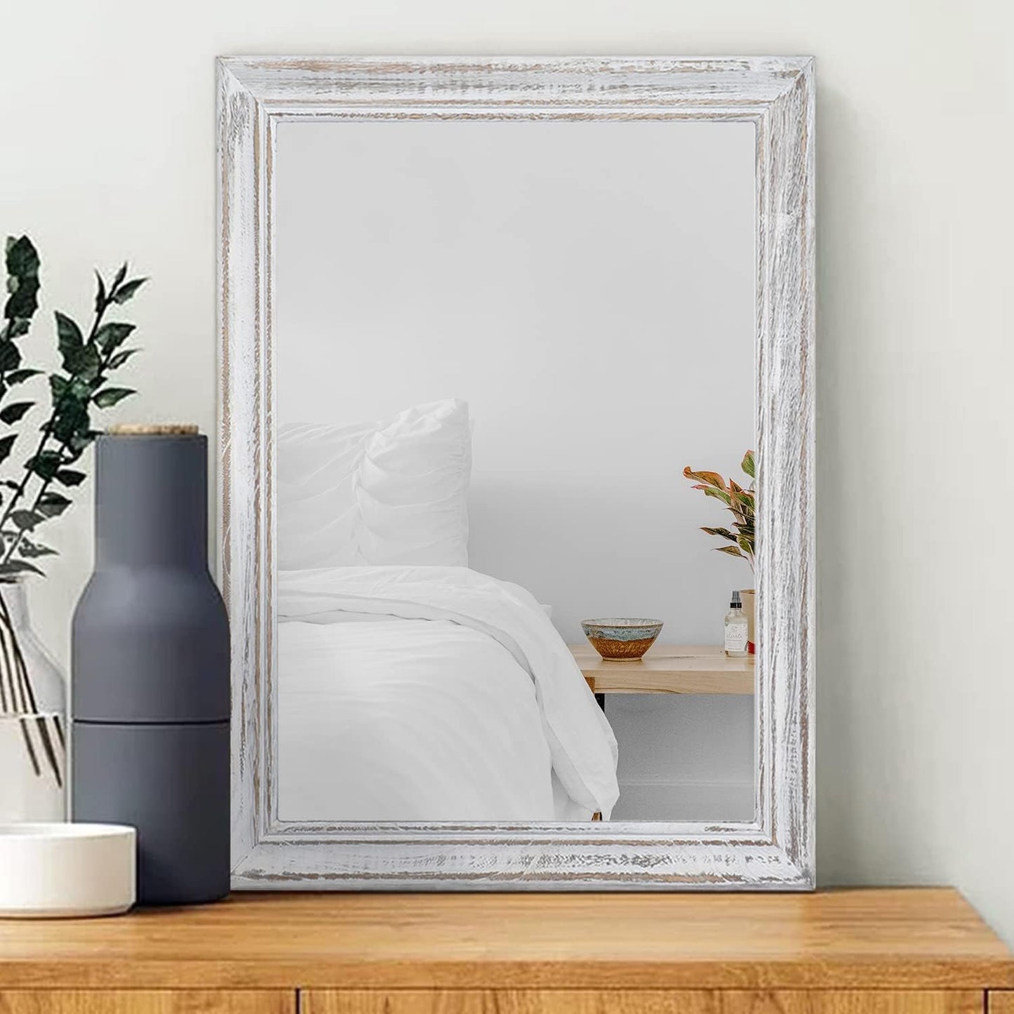 Wall Mirror with Rustic Wood Frame