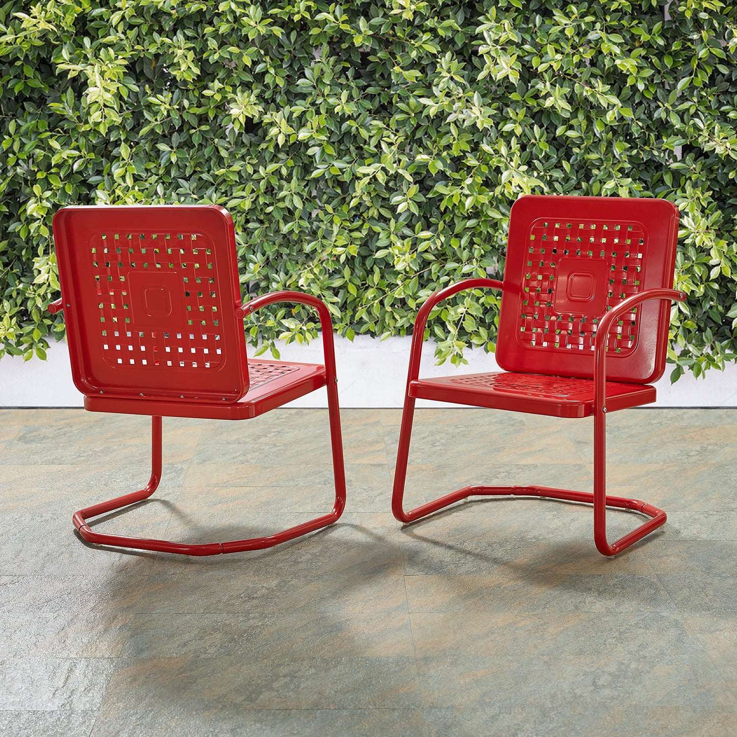 2-Piece Outdoor Chair Set - Retro Metal Patio Chairs