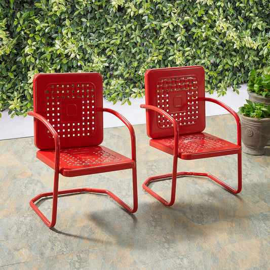 2-Piece Outdoor Chair Set - Retro Metal Patio Chairs