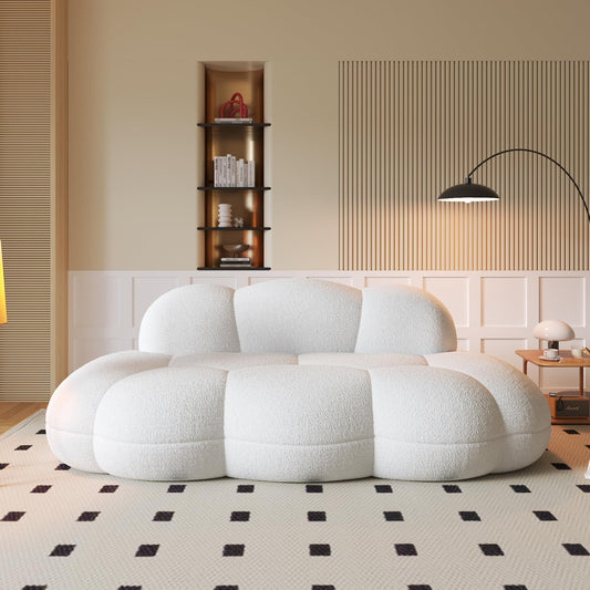 Modern  Curved Floor Couch - Loveseat Sofa