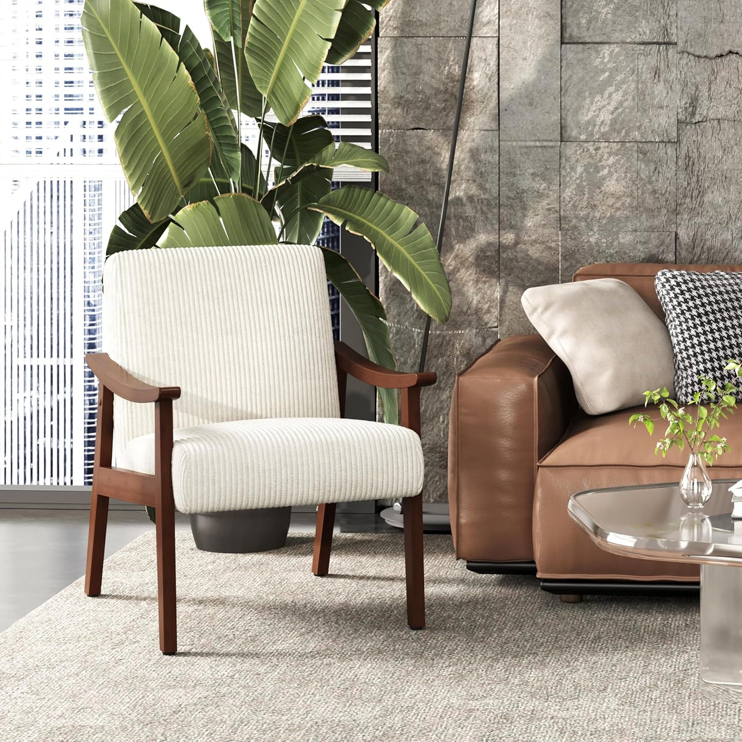 PU Leather Accent Chair