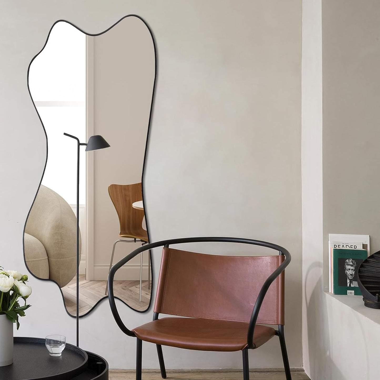 47.2"x21.4" Asymmetrical Oblong Mirror, Cloud Shaped Mirror