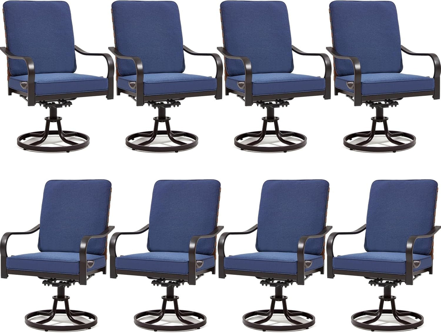 5-Piece Outdoor Dining Set - 4 Swivel Leather-Look Chairs