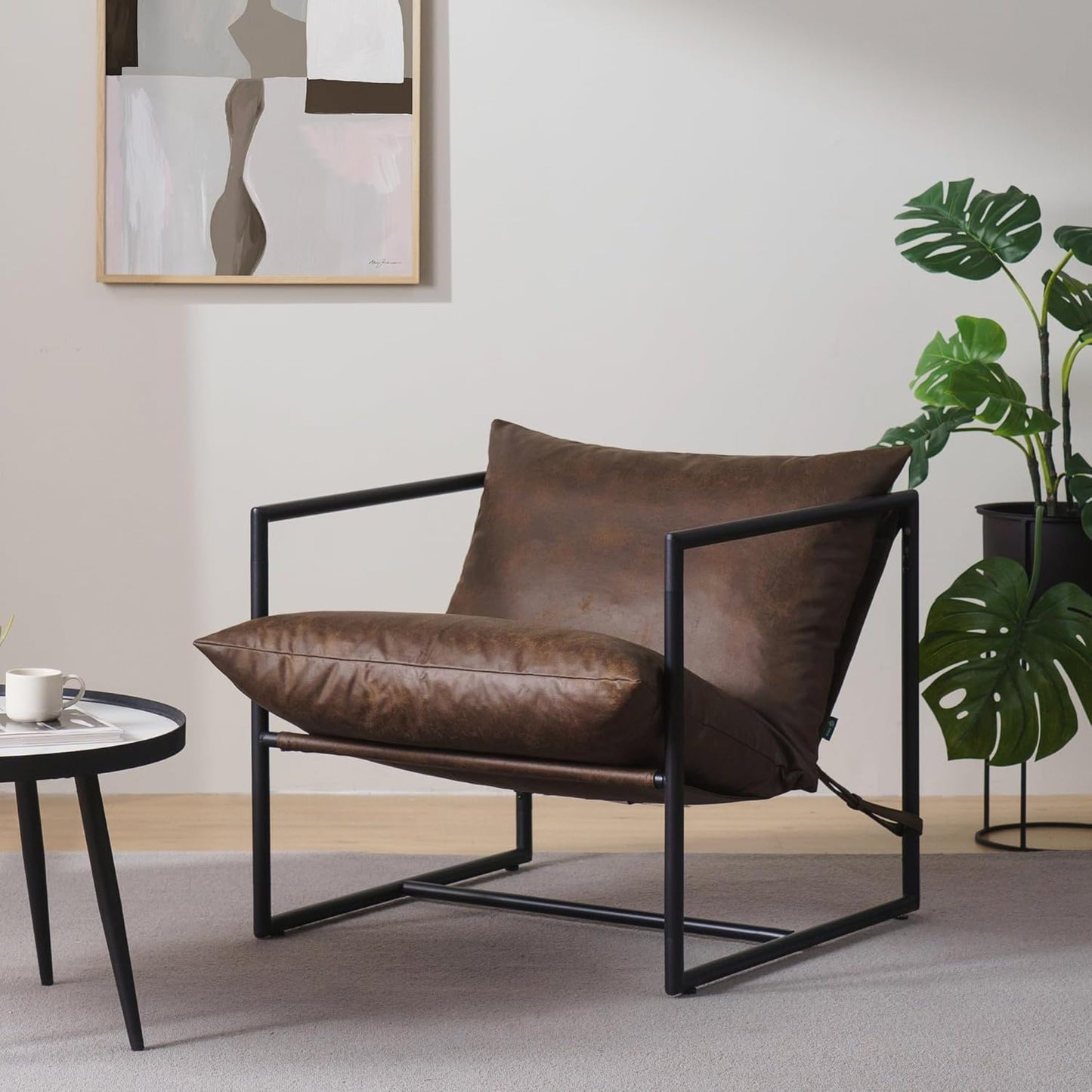 Metal Framed Armchair with Shredded Foam Cushioning