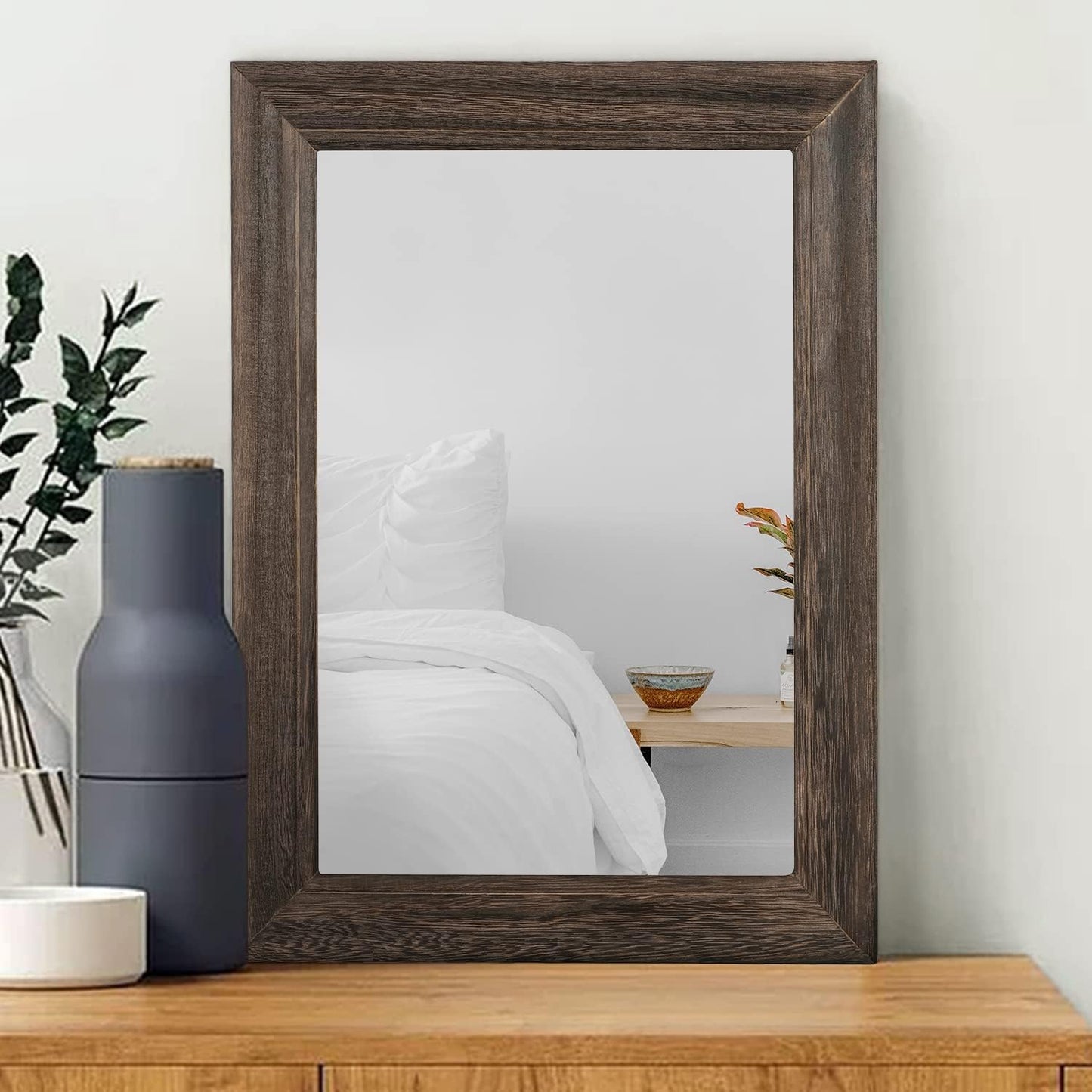 Wall Mirror with Rustic Wood Frame