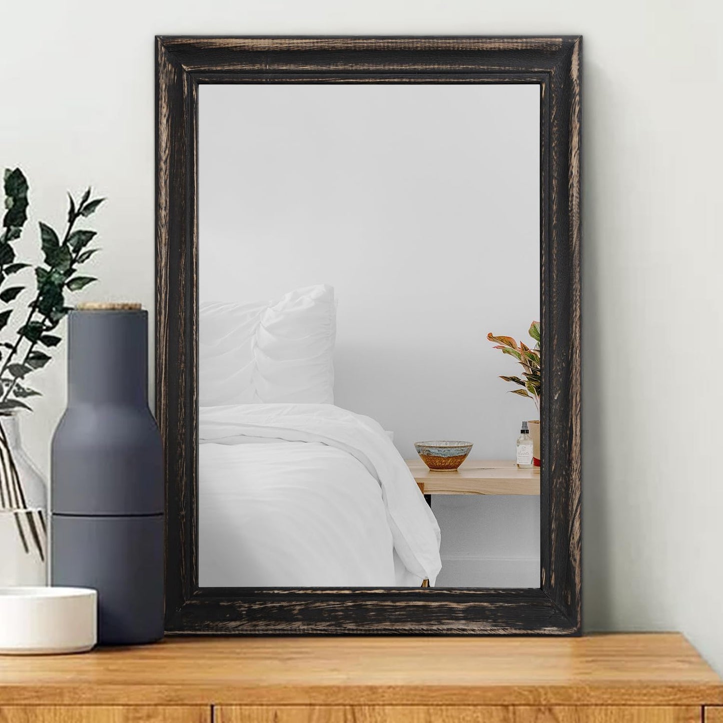 Wall Mirror with Rustic Wood Frame
