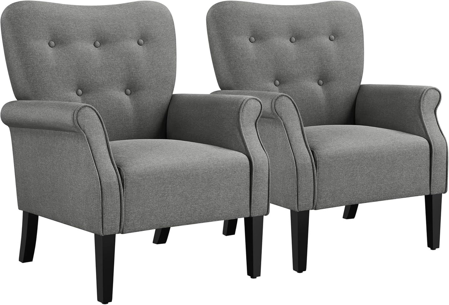 Mid Century Accent Sofa Chair with Sturdy Wood Legs and High Back