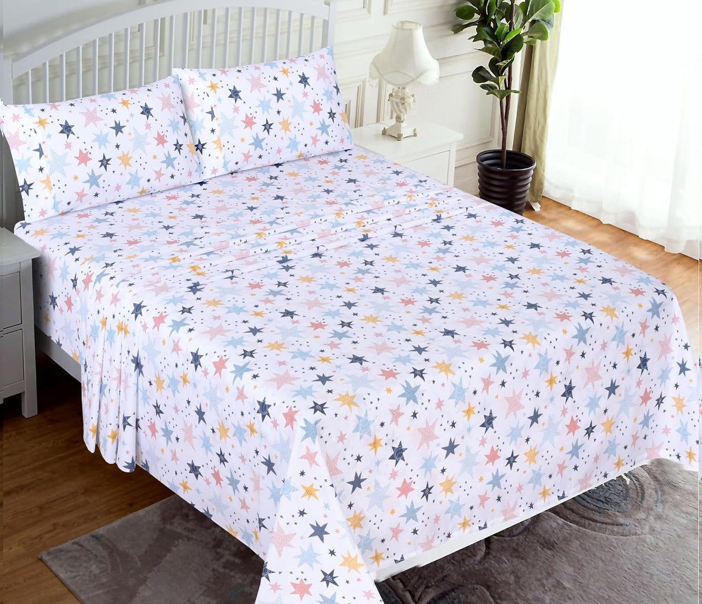 4 Pieces Cotton Sheets Set