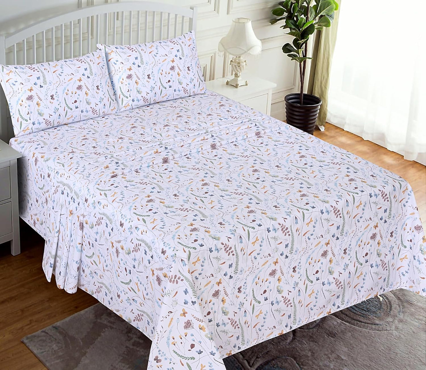 4 Pieces Cotton Sheets Set