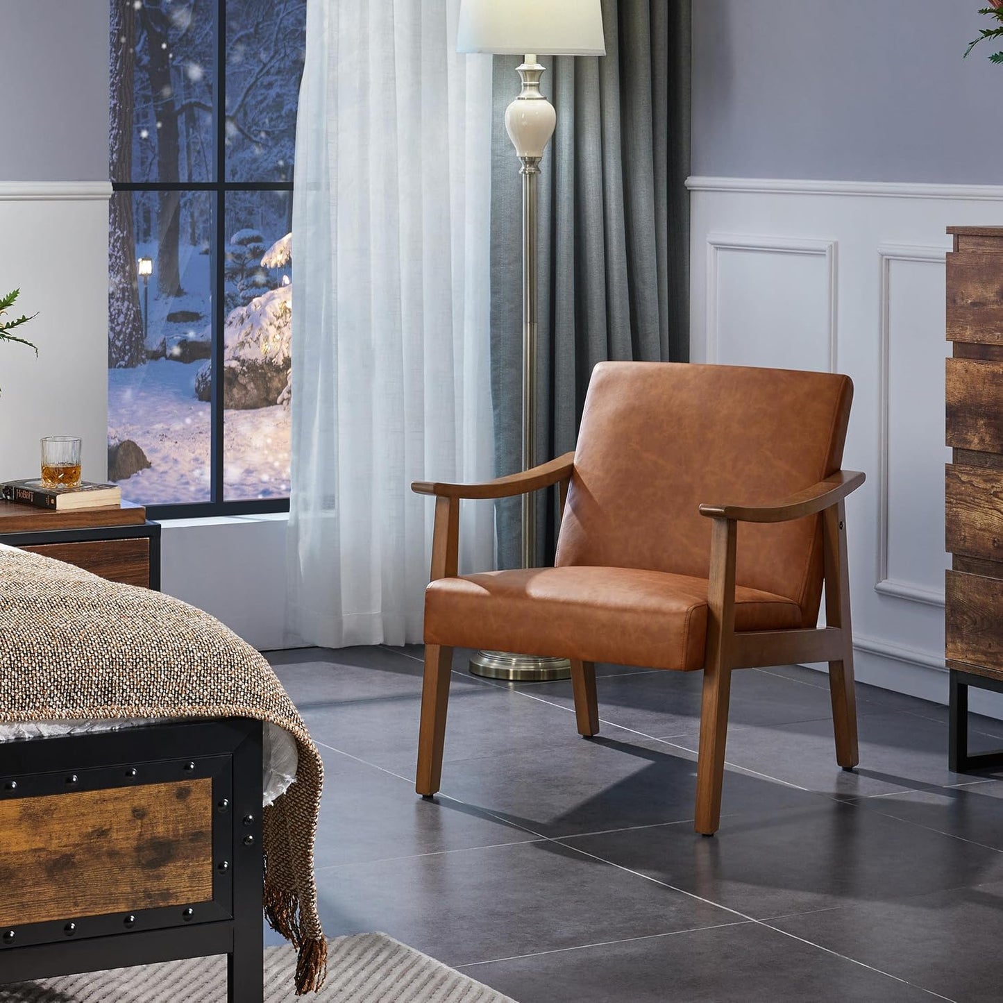 PU Leather Accent Chair