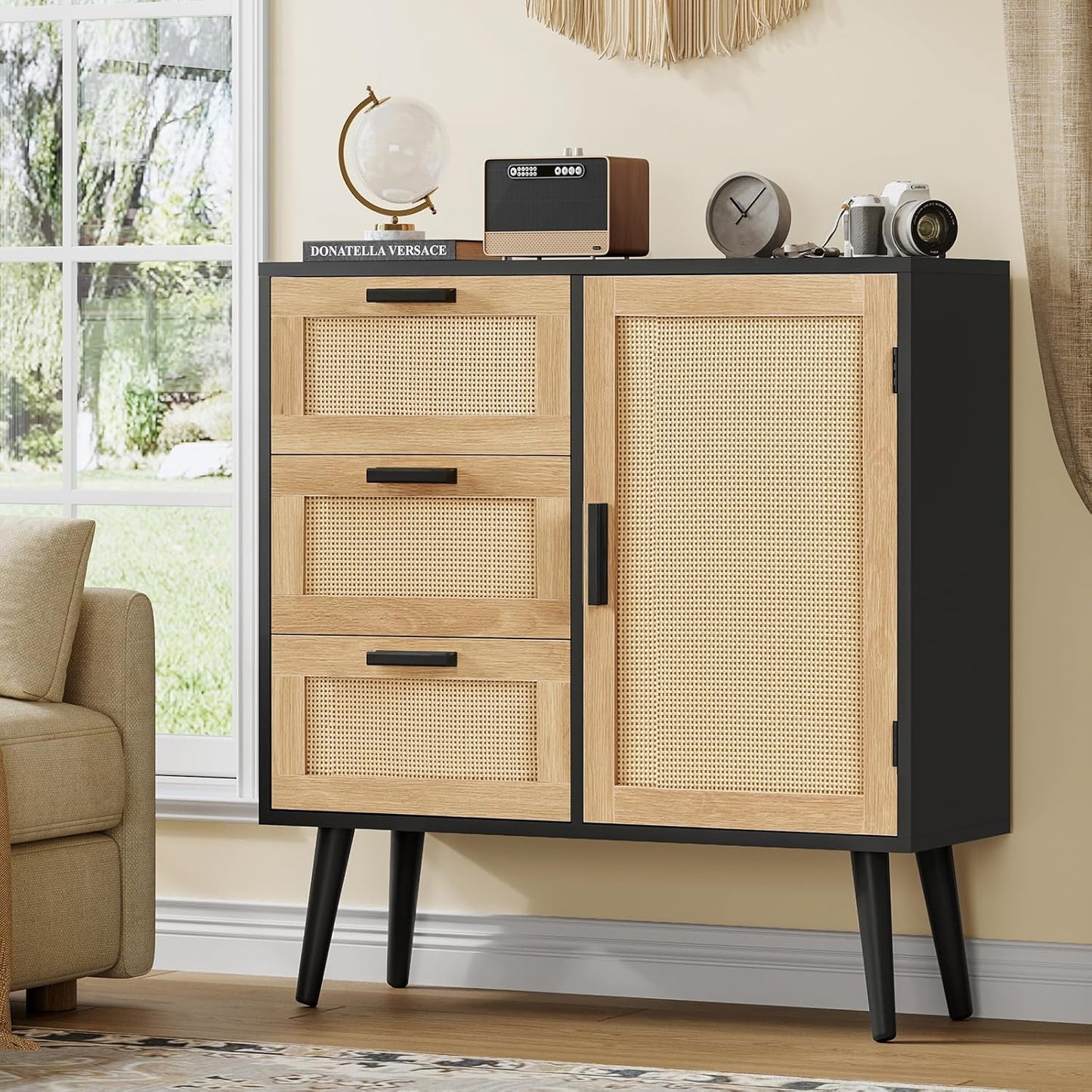 Storage Cabinet with Adjustable Shelf & Doors