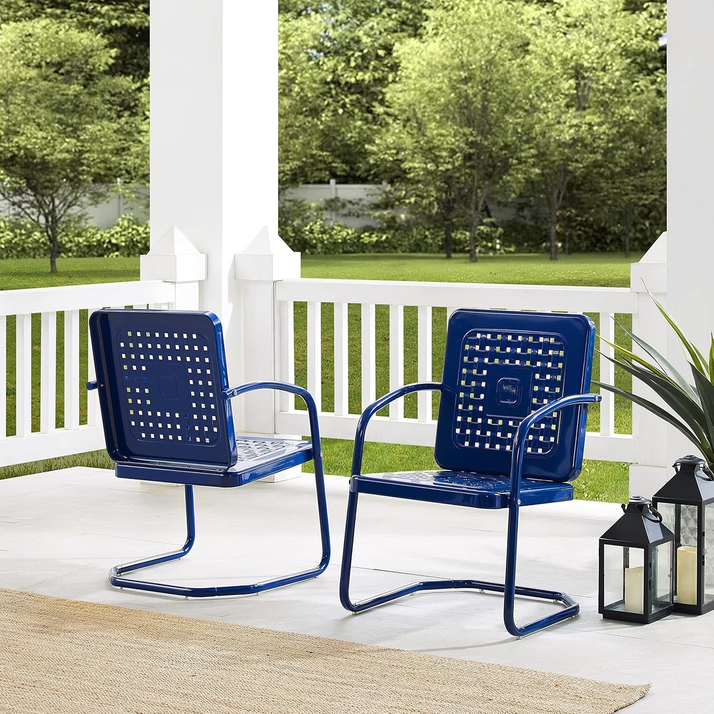 2-Piece Outdoor Chair Set - Retro Metal Patio Chairs