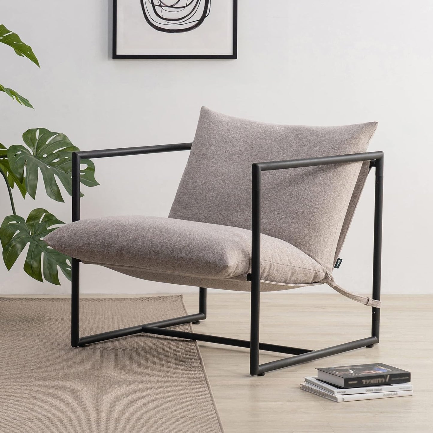 Metal Framed Armchair with Shredded Foam Cushioning