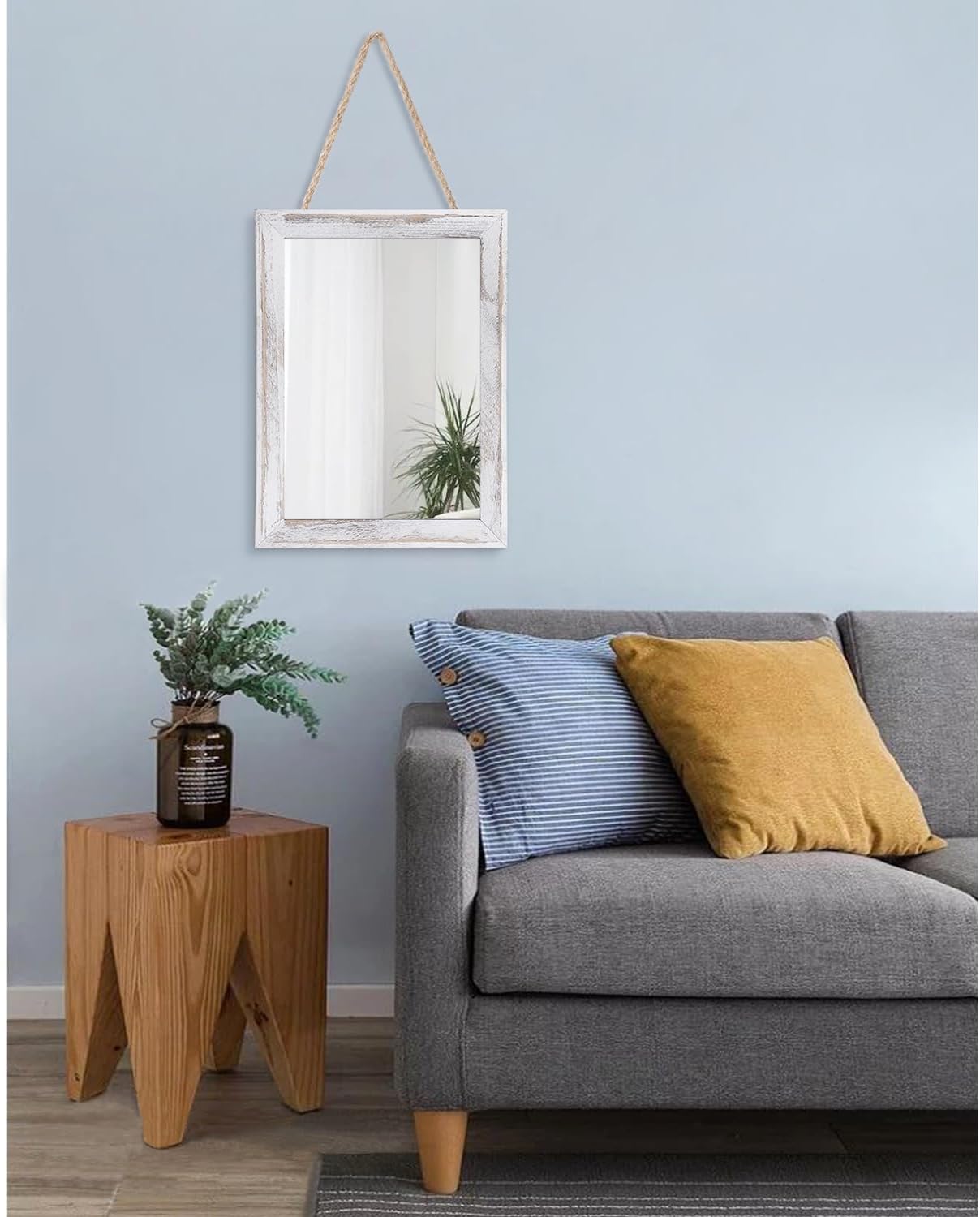 Black Rectangle Mirrors for Wall with Wood Frame