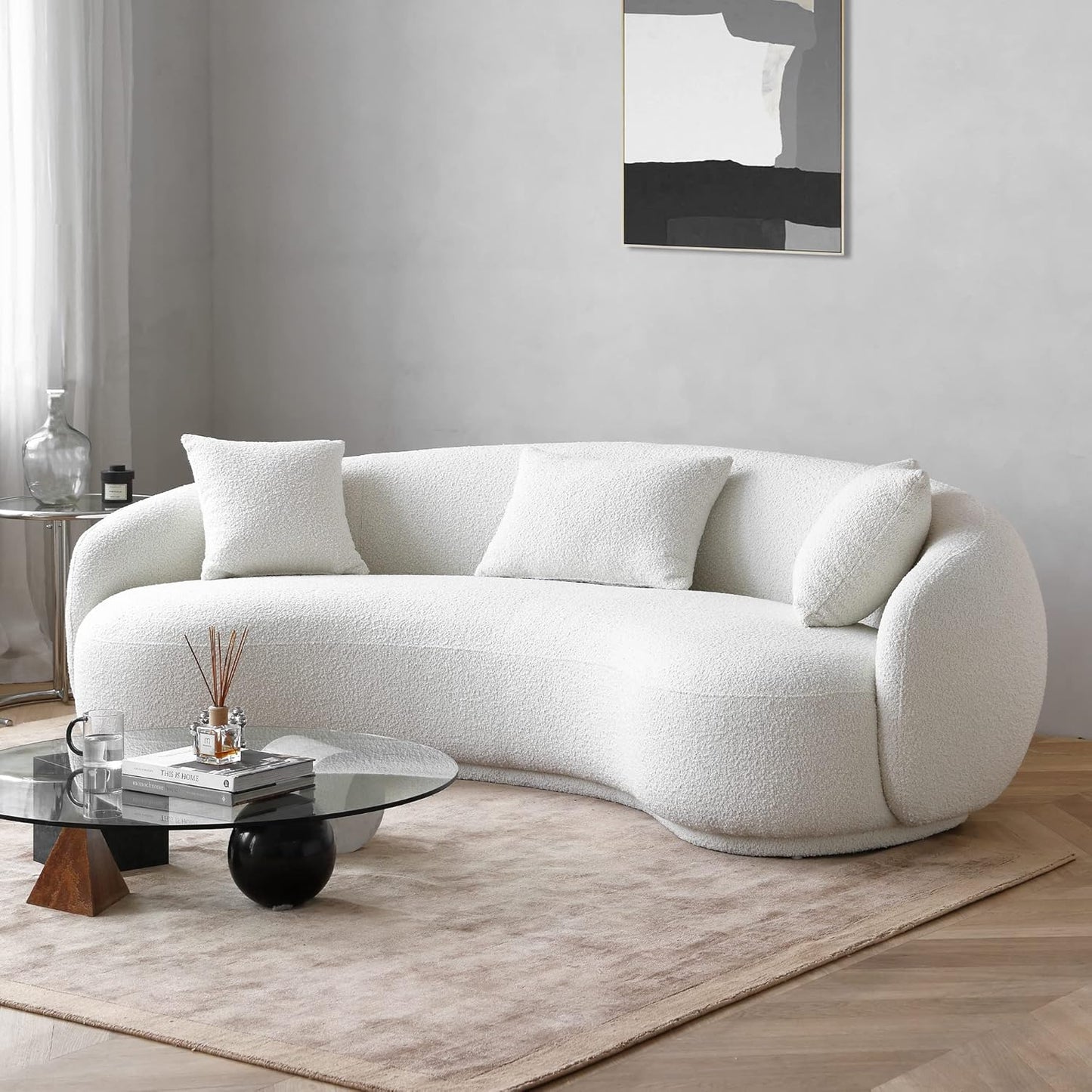 Mid Century Modern Curved Living Room Sofa