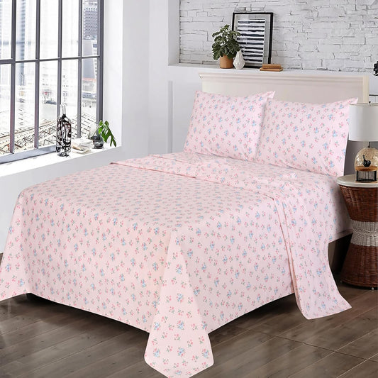4 Pieces Cotton Sheets Set