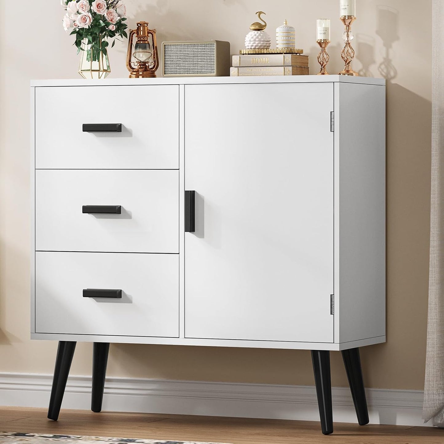 Storage Cabinet with Adjustable Shelf & Doors