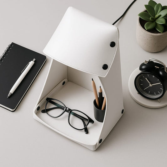 Aura PU Leather Hand Crafted Table Lamp