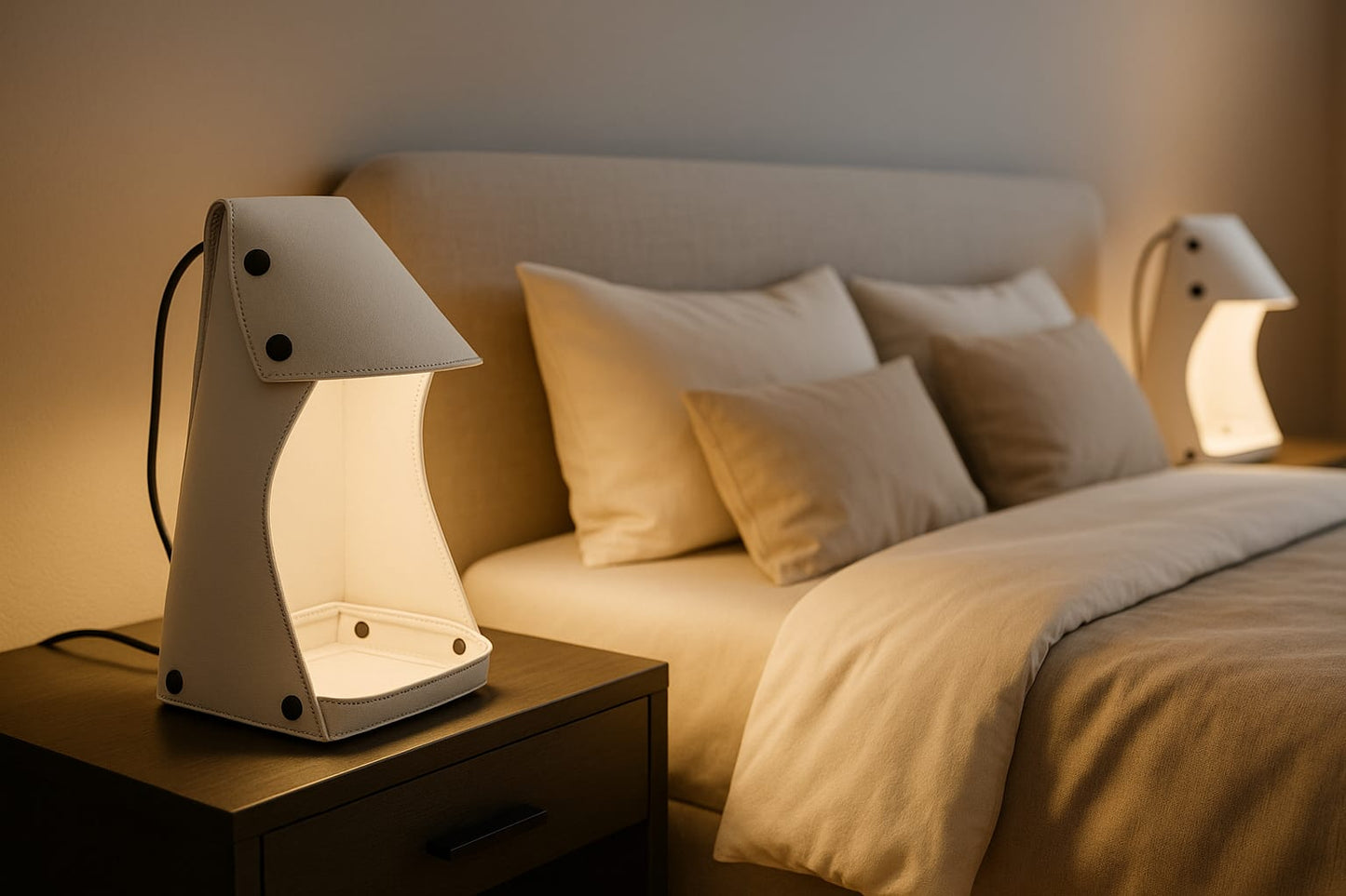 Aura PU Leather Hand Crafted Table Lamp