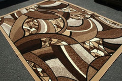 New Area Rug Beige Brown Modern Square
