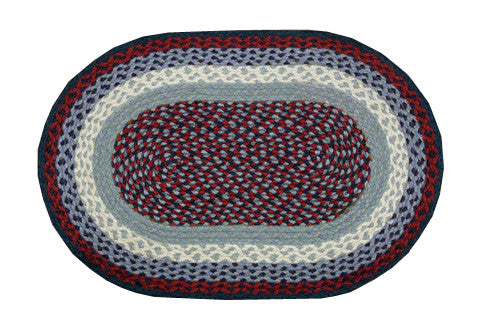 Blue or Burgundy Braided Rug in Different Shapes And Sizes