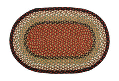 Burgundy or Mustard Braided Rug In Different Shapes And Sizes