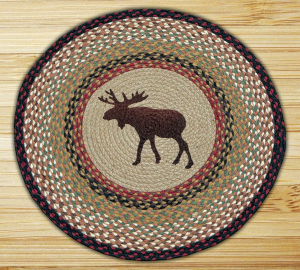 Moose Round Patch Rug
