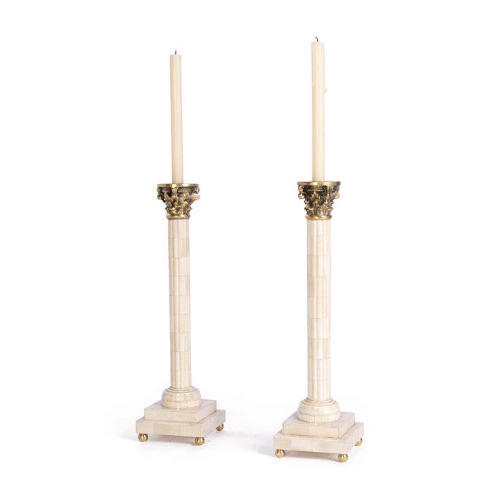Pair Of Bone Aristocrat Candlesticks