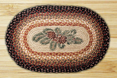 Pinecone Red Berry Oval Patch Rug