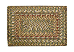 Fir/Ivory Braided Rug In Different Shapes And Sizes