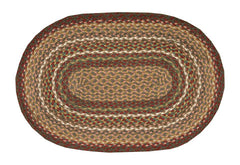 Burgundy/Ivory Braided Rug In Different Shapes And Sizes