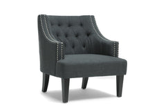 Baxton Studio Millicent Gray Linen Arm Chair