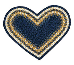 Light & Dark Blue/Mustard Braided Rug In Different Shapes And Sizes