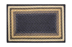Light & Dark Blue/Mustard Braided Rug In Different Shapes And Sizes