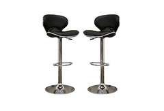 Baxton Studio Orion Black Faux Leather Modern Bar Stool in Set of 2